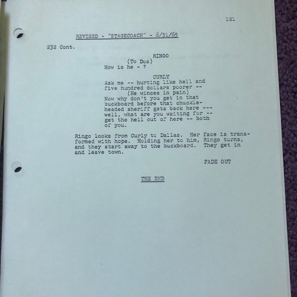 STAGECOACH screenplay copy script FINAL DRAFT - Picture 5 of 8
